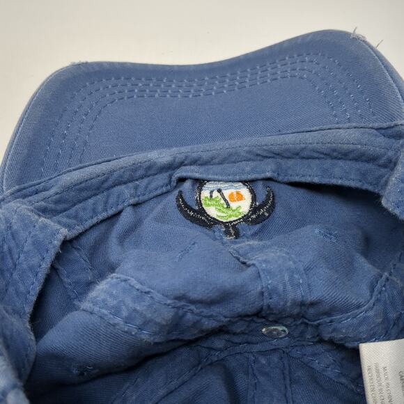 Sea Turtle Palm Tree Slideback Hat Blue One Size Embroidered Life Is Good - Picture 8 of 9